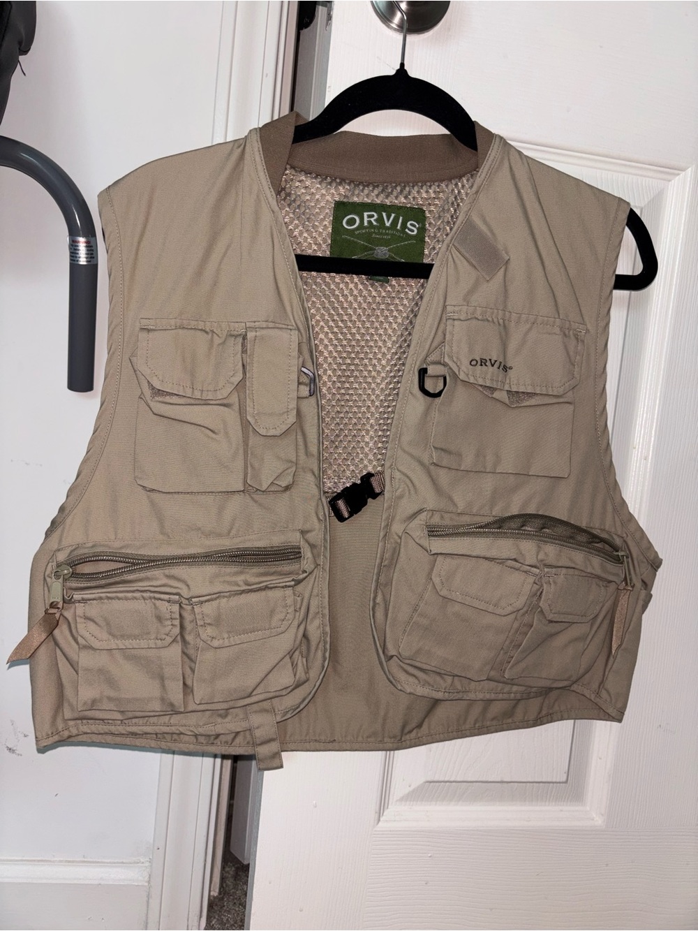 Orvis Beige Fishing Vest with Mesh Back Panel
